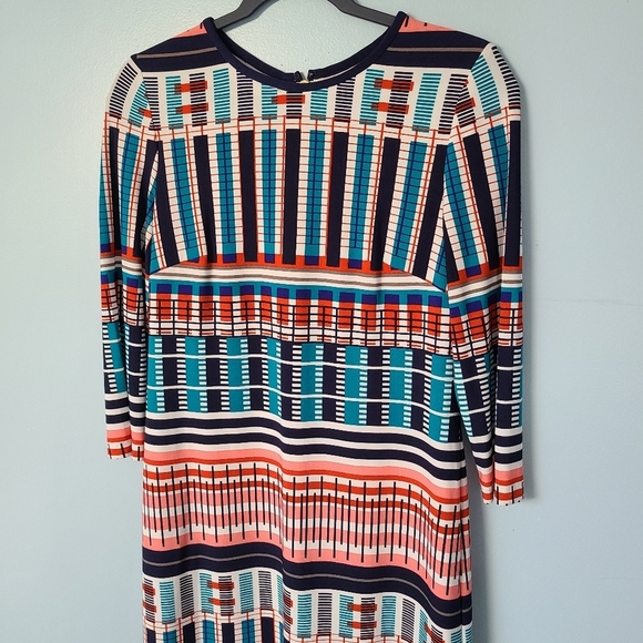Eliza J Geometric Long Sleeve Multi Color Shift Mini Dress - Picture 3 of 9